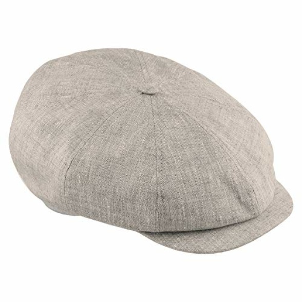 Sterkowski Rowdy Flat Cap for Men and Women | 100% Linen Newsboy Cap | Elegant 8 Panel Gatsby Cap - Image 4