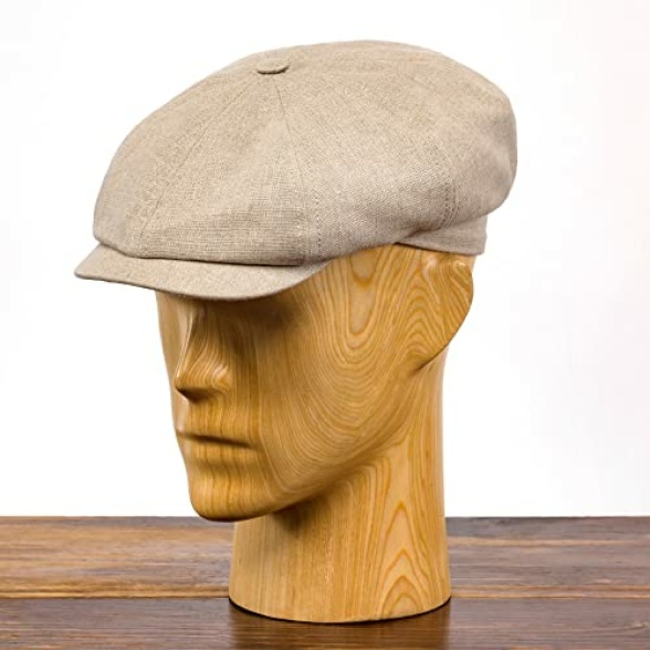 Sterkowski Rowdy Flat Cap for Men and Women | 100% Linen Newsboy Cap | Elegant 8 Panel Gatsby Cap - Image 6