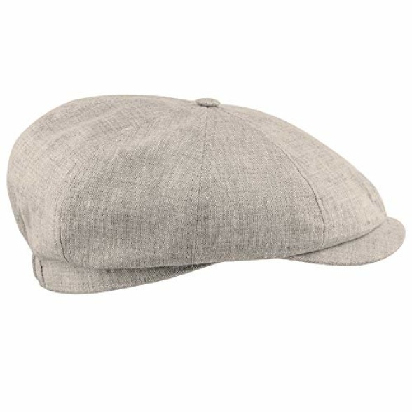 Sterkowski Rowdy Flat Cap for Men and Women | 100% Linen Newsboy Cap | Elegant 8 Panel Gatsby Cap
