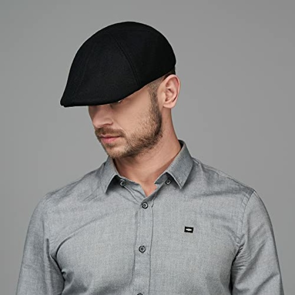 Sterkowski Rusty | 100% Wool Duckbill Mens Flat Cap | Classic Warm 6 Panel Irish Flat Cap with Lining Yorkshire Peaky Blinders Paperboy - Image 6