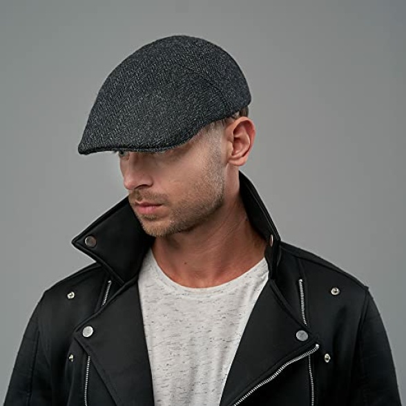 Sterkowski Winter Harris Tweed 5 Panel Applejack Flat Cap - Image 7