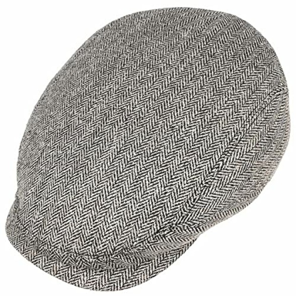 Stetson Belfast Silk Visor Cap Men - Flat Cap Made in EU - Sun protection 40+ - Herringbone pattern Ivy Hat Spring/Summer - Image 3