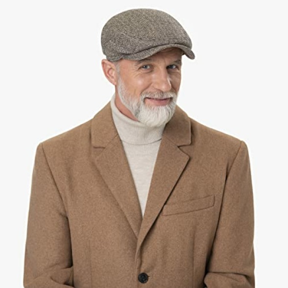 Stetson Belfast Silk Visor Cap Men - Flat Cap Made in EU - Sun protection 40+ - Herringbone pattern Ivy Hat Spring/Summer - Image 4