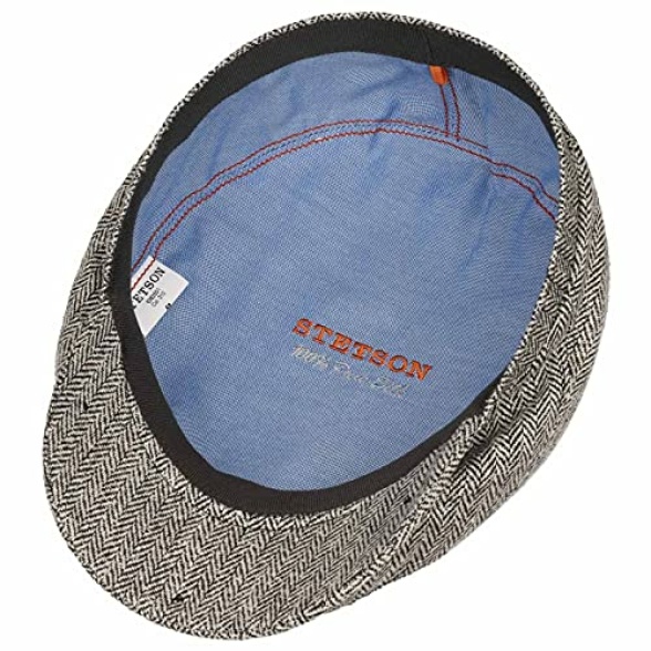 Stetson Belfast Silk Visor Cap Men - Flat Cap Made in EU - Sun protection 40+ - Herringbone pattern Ivy Hat Spring/Summer - Image 5