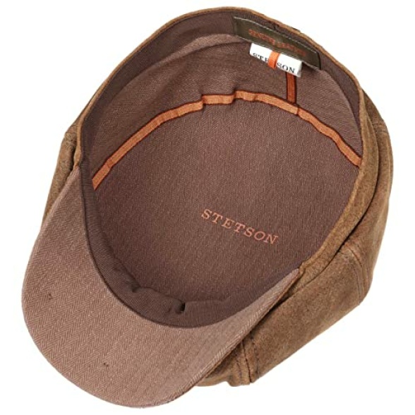 Stetson Leather Burney Hatteras Sports Beanie Flat Cap - Image 5
