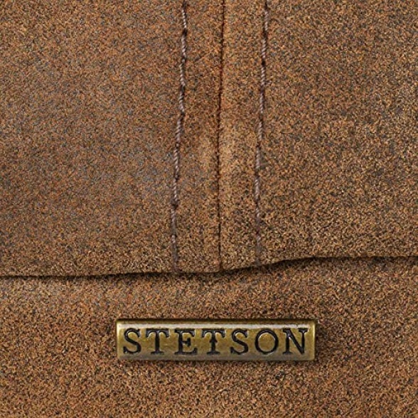Stetson Leather Burney Hatteras Sports Beanie Flat Cap - Image 7