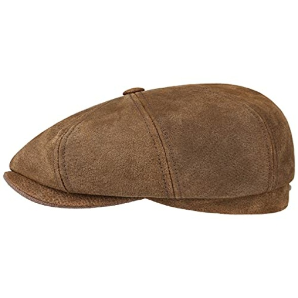 Stetson Leather Burney Hatteras Sports Beanie Flat Cap