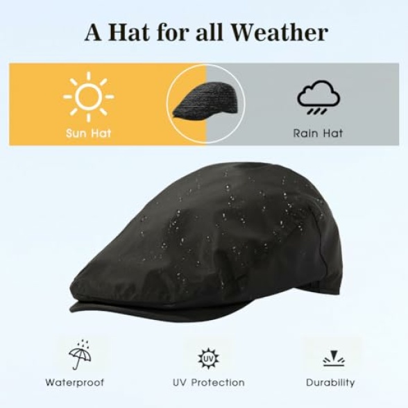 TOP-EX Men's Designer Flat Cap for Golf or Casual Wear - Stylish Peaked Newsboy Baker Boy Hat for Golf, Fishing, Shooting, Walking, and Hunting 57-65cm(M-XXXL) - Image 6