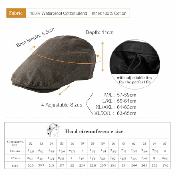 TOP-EX Men's Designer Flat Cap for Golf or Casual Wear - Stylish Peaked Newsboy Baker Boy Hat for Golf, Fishing, Shooting, Walking, and Hunting 57-65cm(M-XXXL) - Image 7