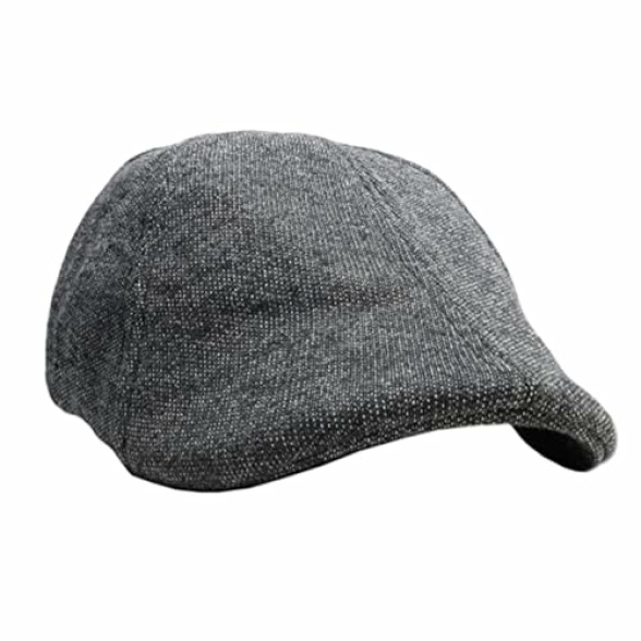 The Original Boston Scally Cap - The Dubliner Newsboy Flat Cap - 6 Panel Cotton Fitted Hat for Men - Black