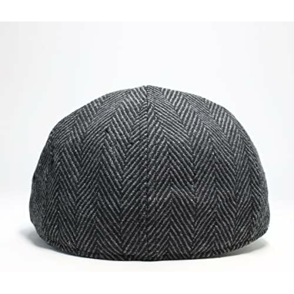 The Original Boston Scally Cap The Peaky Newsboy Flat Cap 6 Panel Cotton Fitted Hat for Men Grey Herringbone Funky Caps Hats Shop
