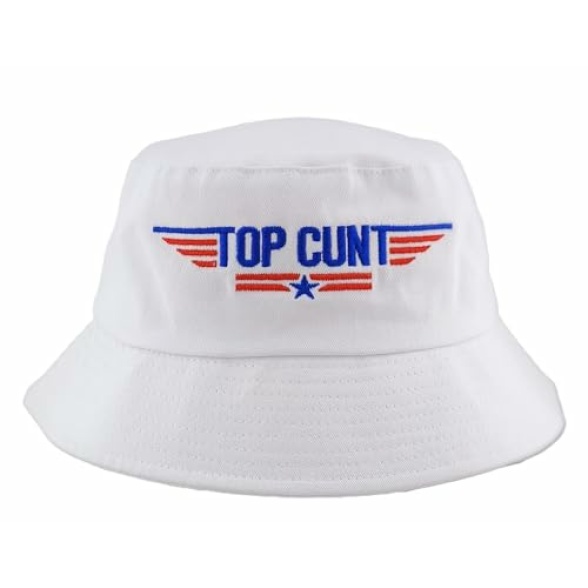 Top Cunt Rude Joke Festival Bucket Hat White