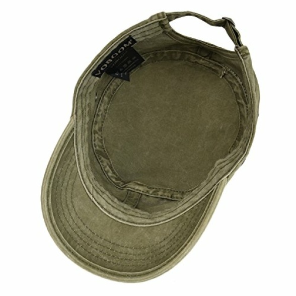 VOBOOM Washed Cotton Military Caps Cadet Army Caps Unique Design Vintage Flat Top Cap - Image 6