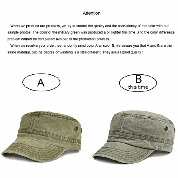 VOBOOM Washed Cotton Military Caps Cadet Army Caps Unique Design Vintage Flat Top Cap - Image 8