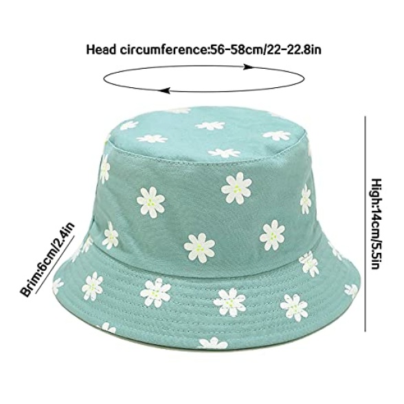 XYIYI Cute Bucket Hat Beach Fisherman Hats for Women, Reversible Double-Side-Wear - Image 7