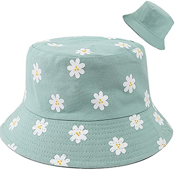 XYIYI Cute Bucket Hat Beach Fisherman Hats for Women, Reversible Double-Side-Wear
