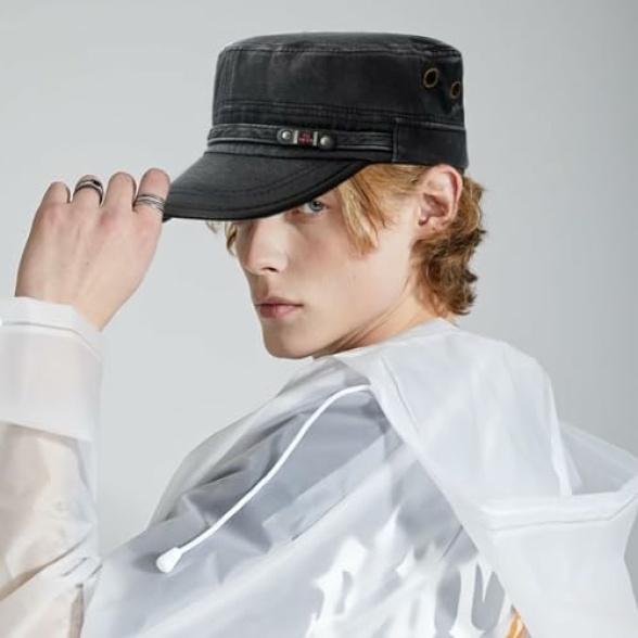 YeeHeen Cadet Army Hat 2 Pieces Flat Top Cap Unisex Military Hat for Women Men - Image 4