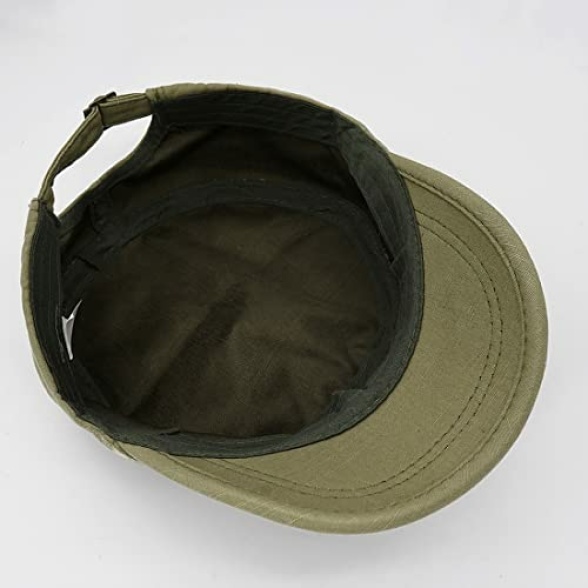 YeeHeen Unisex Cadet Army Cap Adjustable Flat Top Cap Washed Cotton Military Hat Baseball Cap - Image 7