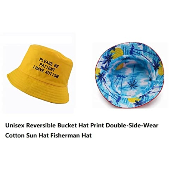 ZHOUBINBIN Please Be Patient I Have Autism Letter Print Bucket Hat Men Women Fisherman Hats Summer Outdoor Hunting Fishing Cap Harajuku For Streetwear Beach Fishing Camping Cap - Image 8