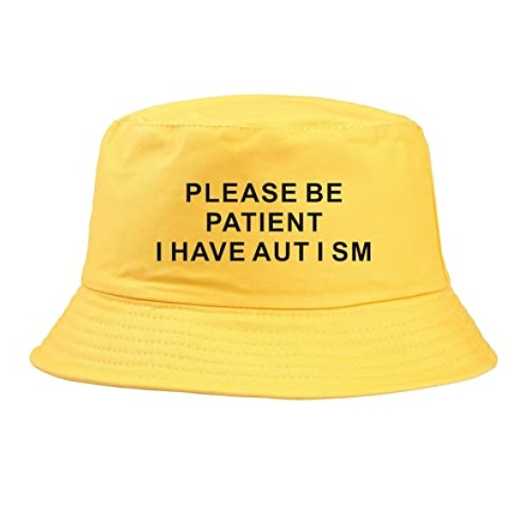 ZHOUBINBIN Please Be Patient I Have Autism Letter Print Bucket Hat Men Women Fisherman Hats Summer Outdoor Hunting Fishing Cap Harajuku For Streetwear Beach Fishing Camping Cap