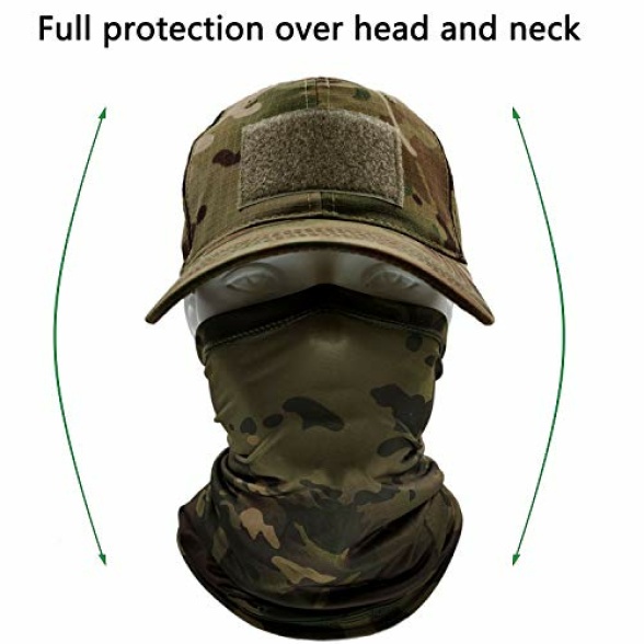 ehsbuy Camo Hats for Men with Cooling Neck Gaiter Baseball Caps Face Scarf Mask Army Tactical Military Hat Neck Tube Snoods for Running Hunting Camping Cycling Fishing Outdoor Sports - Image 3