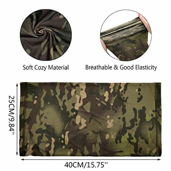 ehsbuy Camo Hats for Men with Cooling Neck Gaiter Baseball Caps Face Scarf Mask Army Tactical Military Hat Neck Tube Snoods for Running Hunting Camping Cycling Fishing Outdoor Sports - Image 6