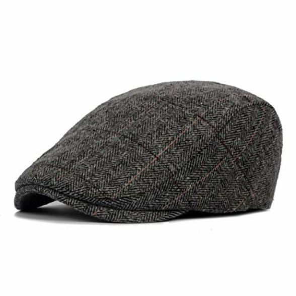 heekpek Berets Flat Cap Hat Duckbill Hat Driving Cap Newsboy Cap Unisex Adjustable Cotton Woolen Cap for Men Women Summer Winter Outdoor British Style Golf Cap