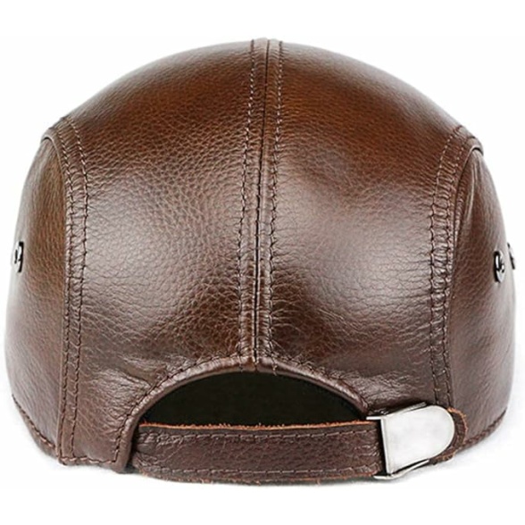 icehao Men's Adjustable Newsboy Hat Beret Hat Driving Hunting Fishing Hat Genuine Leather Ivy Cap Fashion Beret Hat Flat Cap. - Image 7