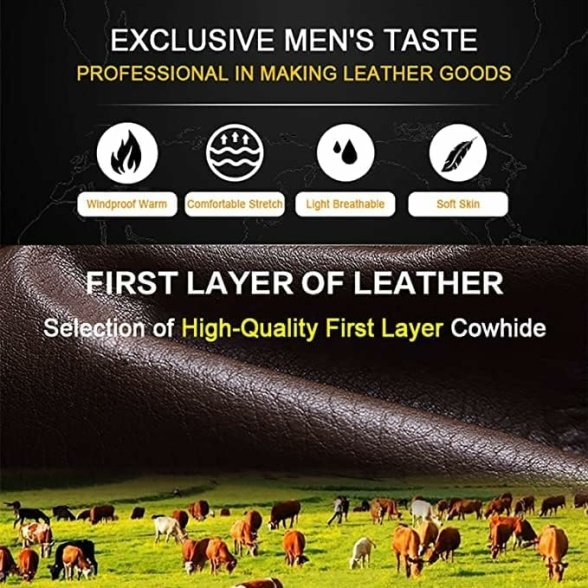 icehao Men's Adjustable Newsboy Hat Beret Hat Driving Hunting Fishing Hat Genuine Leather Ivy Cap Fashion Beret Hat Flat Cap. - Image 8
