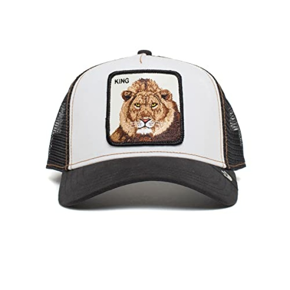 Goorin Bros. The Farm Unisex Original Adjustable Snapback Trucker Hat, Black (The King Lion), One Size
