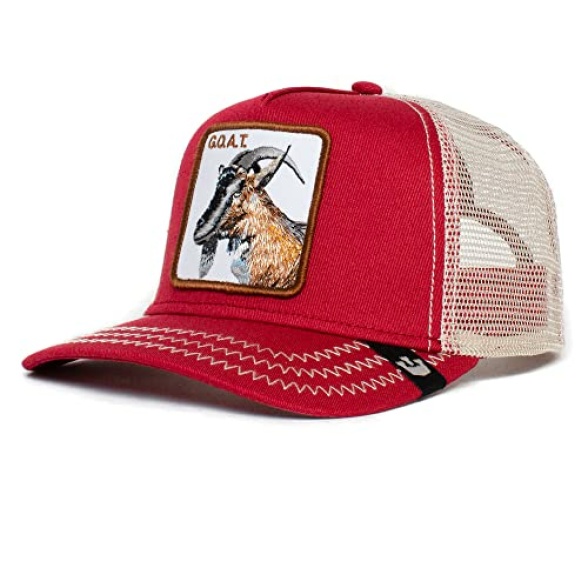Goorin Bros. The Farm Unisex Original Adjustable Snapback Trucker Hat, Red (The G.O.A.T.), One Size