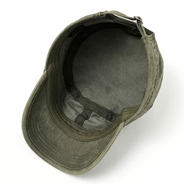 2 Pack Men's Cotton Military Caps Cadet Army Caps Vintage Flat Top Cap - Image 7