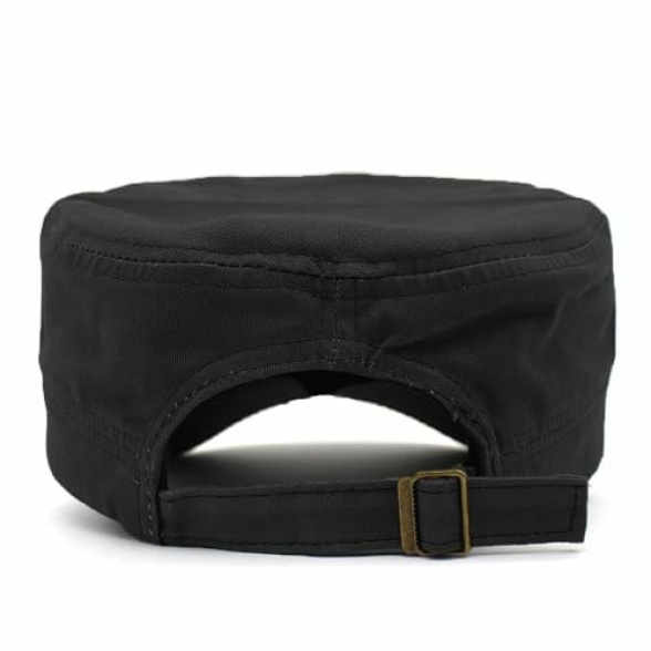 Cadet Army Cap Military Style Adjustable Flat Top Cap Unisex Basic Baseball Hat for Men Women - Image 6