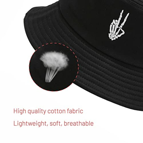 Cotton Bucket Hat for Women Men Summer Travel Sun Beach Bucket Cap, Unisex Outdoor Fisherman Hat - Image 3