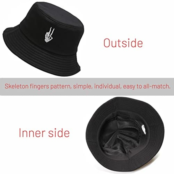 Cotton Bucket Hat for Women Men Summer Travel Sun Beach Bucket Cap, Unisex Outdoor Fisherman Hat - Image 6