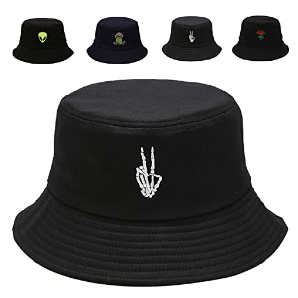 Cotton Bucket Hat for Women Men Summer Travel Sun Beach Bucket Cap, Unisex Outdoor Fisherman Hat