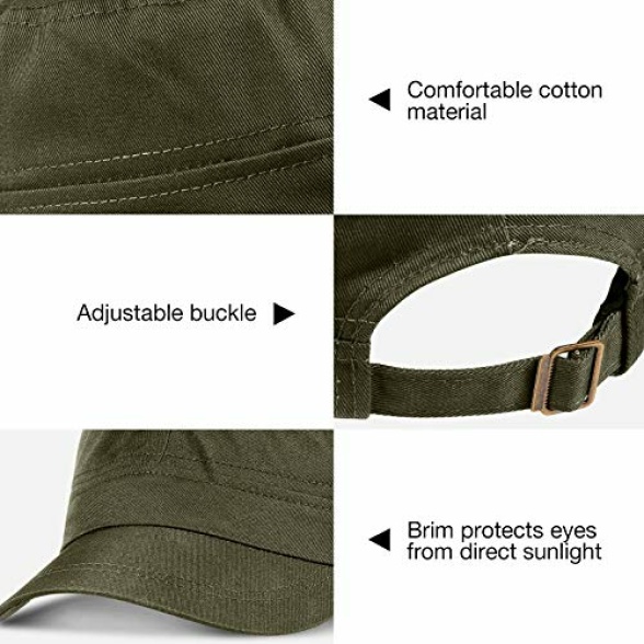 Eurzom 6 Pcs Military Style Hat Cadet Cap Army Basic Army Vintage Cap Adjustable Cotton Twill Flat Top Hats for Men Women - Image 4
