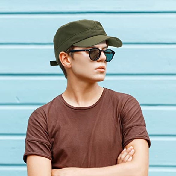 Eurzom 6 Pcs Military Style Hat Cadet Cap Army Basic Army Vintage Cap Adjustable Cotton Twill Flat Top Hats for Men Women - Image 6