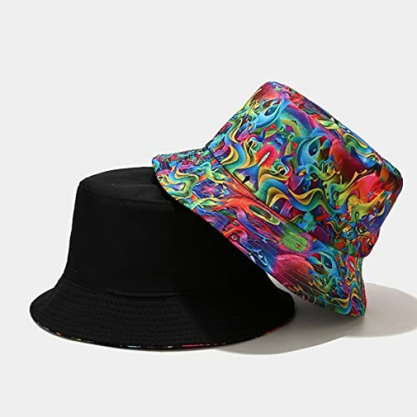 Mashiaoyi Unisex Print Double-Side-Wear Reversible Bucket Hat - Image 3