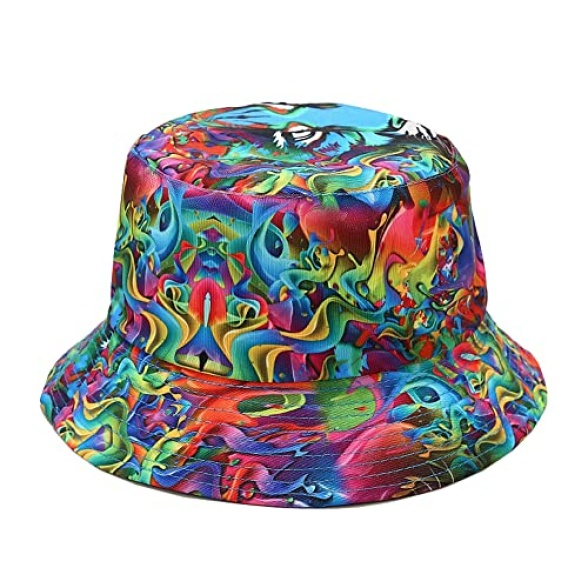 Mashiaoyi Unisex Print Double-Side-Wear Reversible Bucket Hat