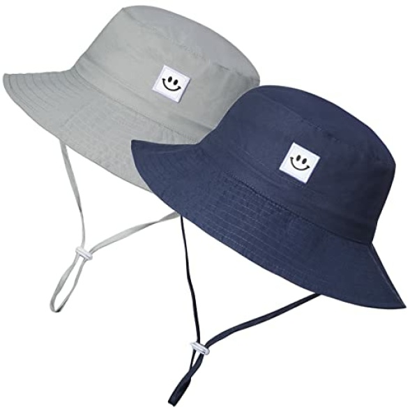 MaxNova Baby Sun Hat Smile Face UPF 50+ Toddler Bucket Hat for Boys Girls 0-7 Years