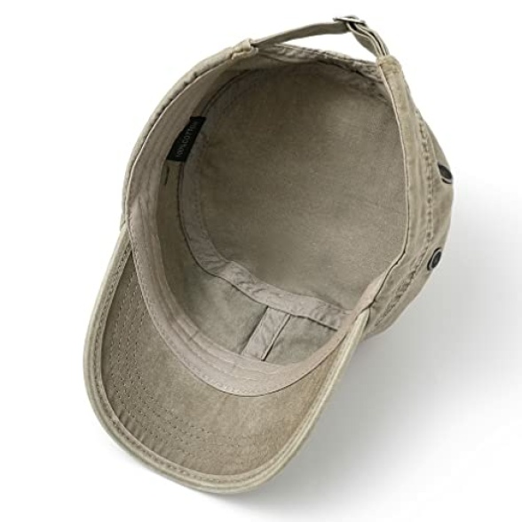 Men's Cadet Army Caps Cotton Military Caps Flat Top Cap - Image 6