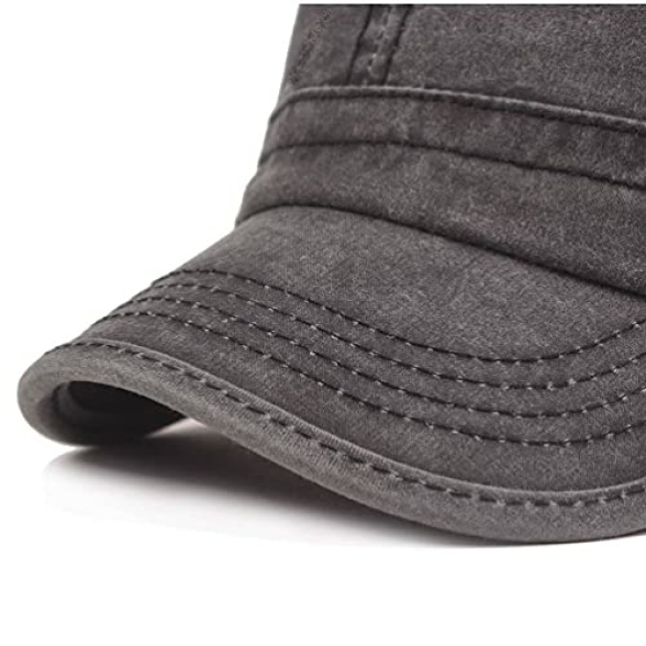 Men's Cadet Army Caps Cotton Military Caps Flat Top Cap - Image 7
