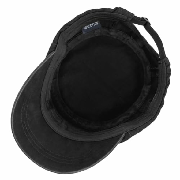 Military Hats for Men - Washed Cotton Military Caps Cadet Army Cap Vintage Adjustable Flat Top Cap - Image 6