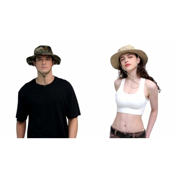 Sun Hats for Men Women Bucket Hat UPF 50+ Boonie Hat Foldable UV Protection Hiking Beach Fishing Summer Safari - Image 7