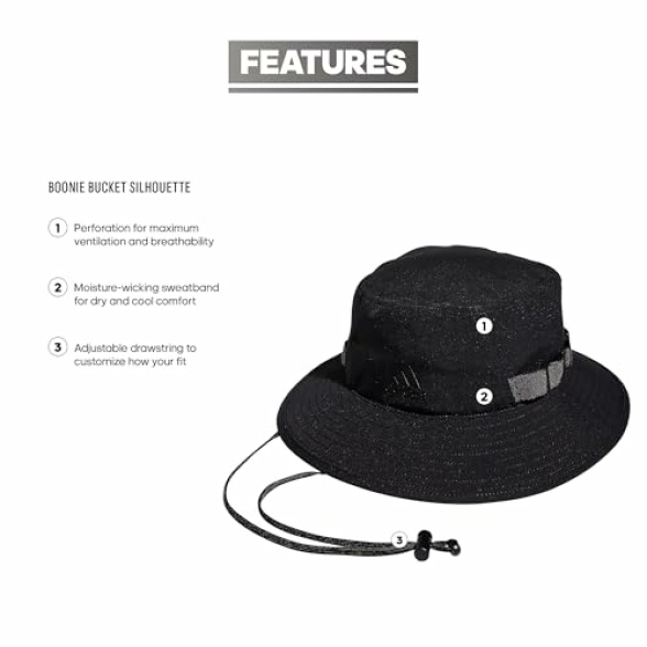 adidas Men's Victory Bucket Hat outdoors and sideline wide brim style for sun protection - Image 3