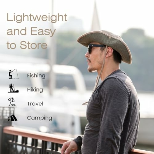 Bucket Hat Wide Brim UV Protection Sun Hat Boonie Hats Fishing Hiking Safari Outdoor Hats for Men and Women - Image 7