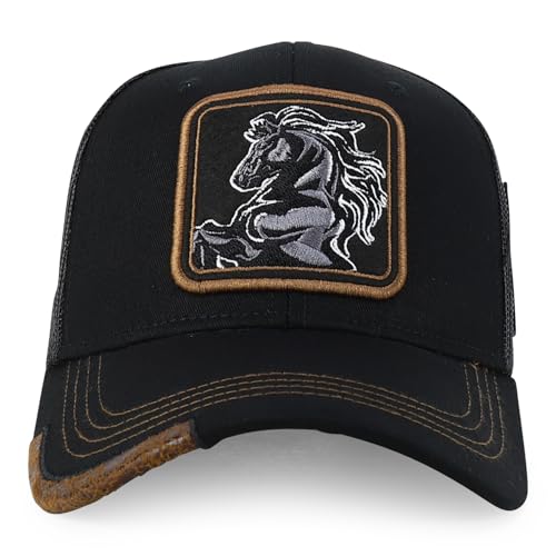 Animal Design Square Embroidered Snapback Trucker Cap - Image 3