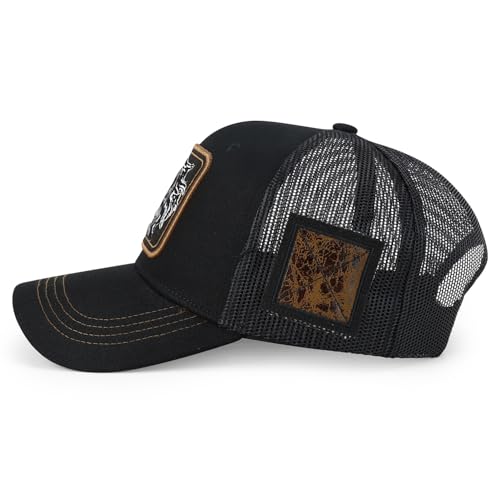Animal Design Square Embroidered Snapback Trucker Cap - Image 4