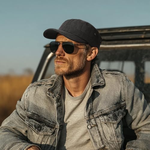 BOTVELA Vintage Washed Cotton Cadet Army Cap Adjustable Military Flat Hat for Men Women - Image 7